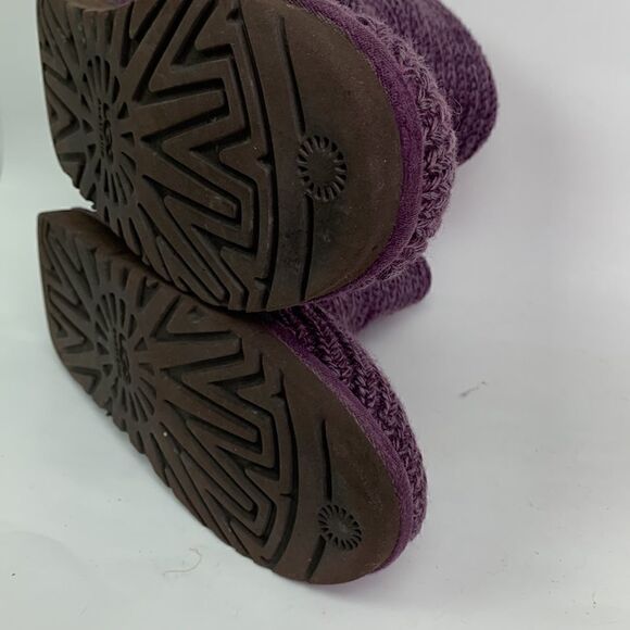 UGG Australia purple Sweater knit button boots size 5 - Picture 14 of 16